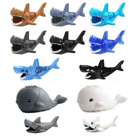 Shark Whale Minifigures Lego Compatible Marine Organism Set