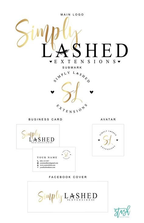 Eyelash Logo Design Gold Lash Logo Lash Artist Logo Lash - Etsy