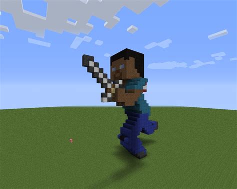 Steve ( BLEEDING STEVE, RUNNING STEVE AND COW ADDED!) [3D Pixel art] Minecraft Project