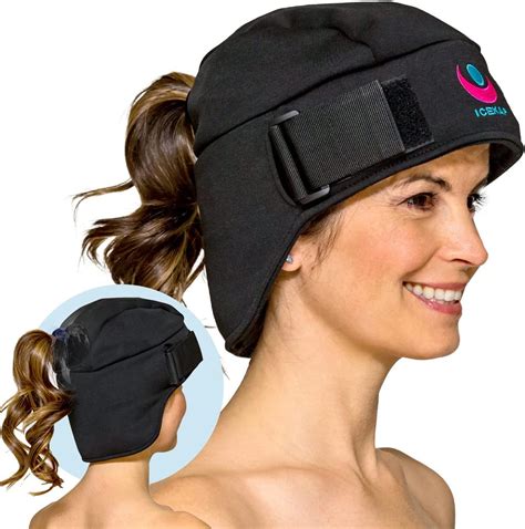 Icekap Migraine Cap - Patented Migraine Relief Headache Hat with 5 Gel Ice Pack - Ice Hat Lasts ...