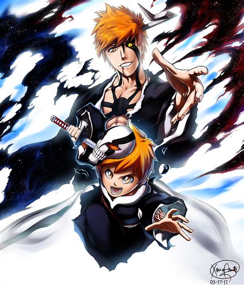 HD wallpaper: kurosaki ichigo, kurosaki kazui, bleach, sword, Anime ...