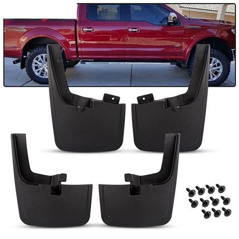 2015-2018 Ford F-150 Mud Flaps Splash Mud Guards With Fender Flares 4Pc Set - 5-BLM-FF15015FF