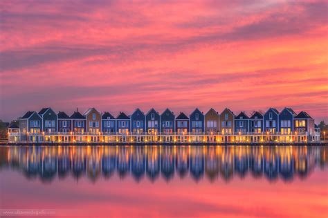 Houten rainbow houses, Netherlands