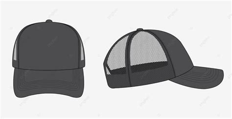 Trucker Capmesh Cap Template Illustration Hat Snap Mock Vector, Hat ...