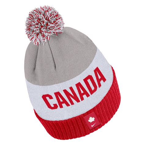 Men's Nike Red Hockey Canada - Heritage Logo Classic Striped Beanie