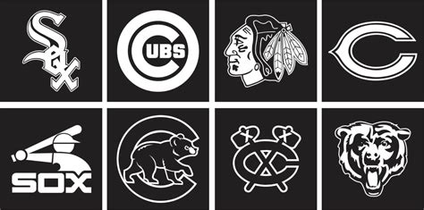 Black and White Chicago Sports Logo Pack - Vector .PDF File | Chicago ...