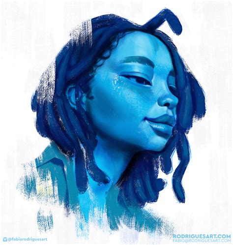 [ART] Monochromatic Blue Color Scheme : r/Portraitart