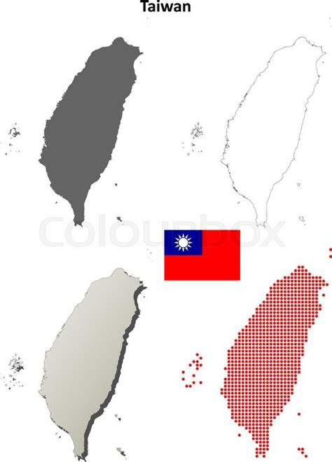 Taiwan blank detailed outline map set | Stock vector | Colourbox