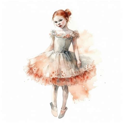 Premium AI Image | A watercolor painting of a girl in a dress