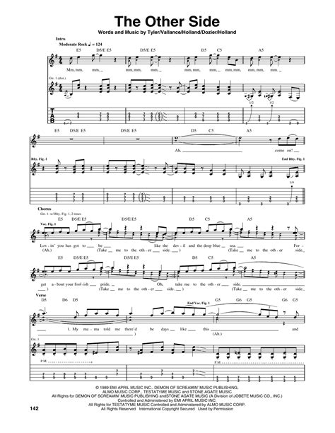 The Other Side Guitar Tab by Aerosmith (Guitar Tab – 165438)