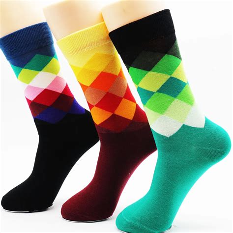 Fashion Men's Cotton Casual High Quality Socks Cheap Colorful Clothes Socks Wholesale (3 pairs ...