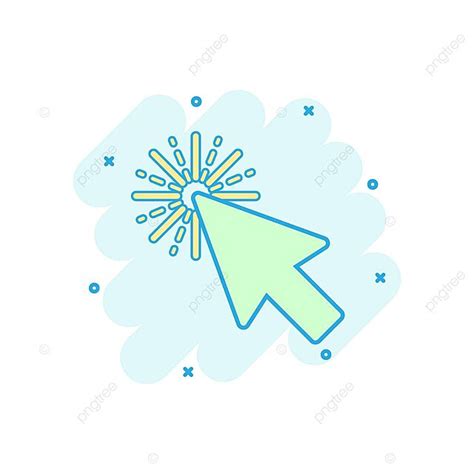 Comicstyle Cursor Icon With Splash Effect Site Aim Illustration Vector ...