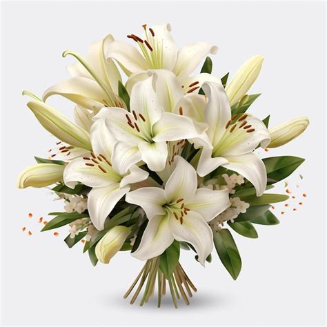 Premium AI Image | White Lilies Bouquet