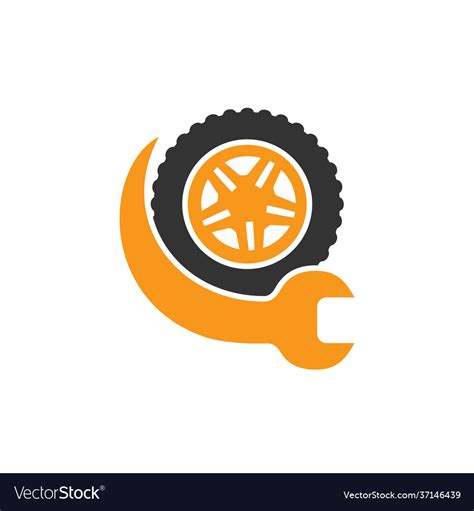 Tire repair shop logo design Royalty Free Vector Image