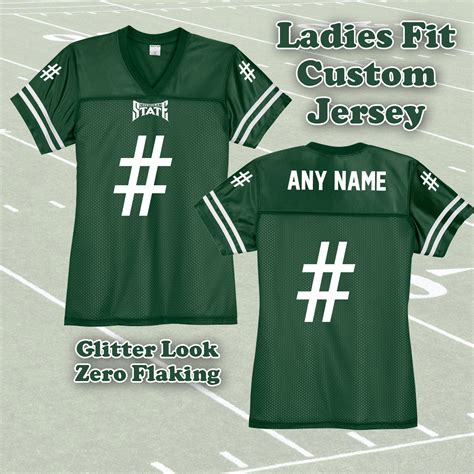 Michigan State Custom Football Jersey for Women Glitter