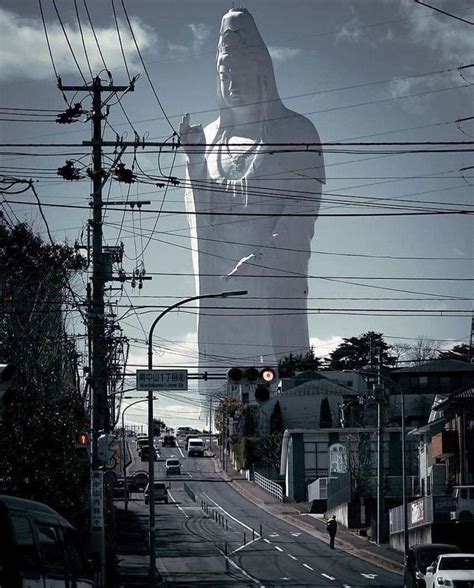 The statue of the goddess Kannon in Sendai, Japan : r/megalophobia