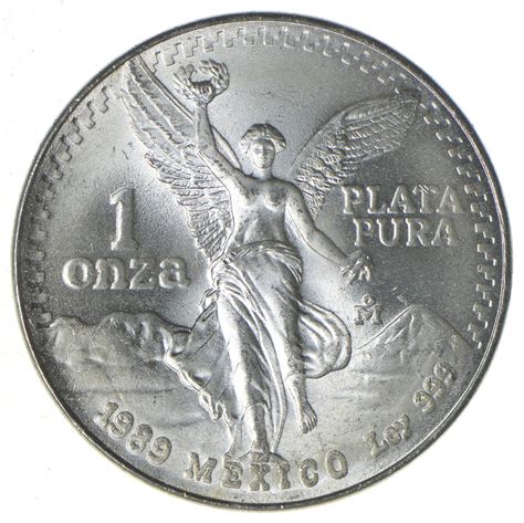 Rare 1989 - Mexican Onza 1 Oz .999 Fine Silver Round Mexico | Property Room