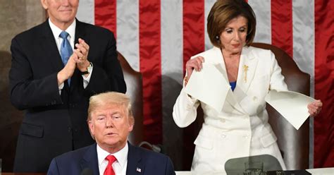 Nancy Pelosi rips up Trump's speech after divisive State of the Union ...