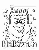 Halloween Happy Monster coloring Pagesprintable For Kids sketch template