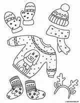 Winter Clothing Coloring Sheet Pages sketch template