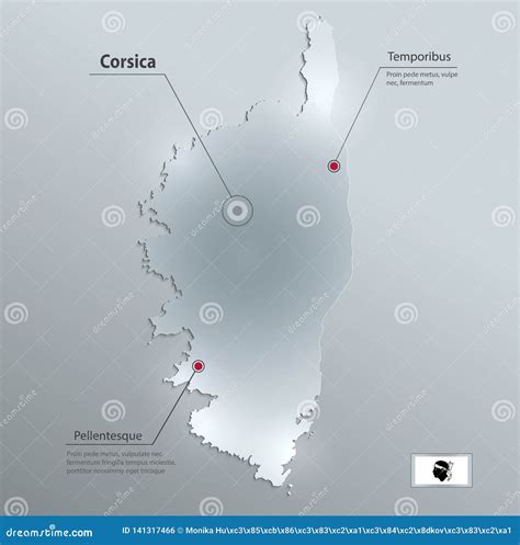 Corsica Map Flag Glass Card Paper 3D Stock Vector - Illustration of ...