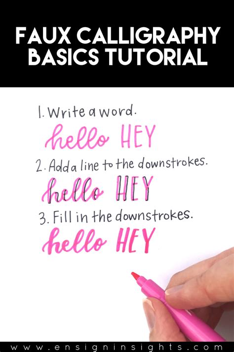 Faux Calligraphy Basics Tutorial for Beginners - Ensign Insights