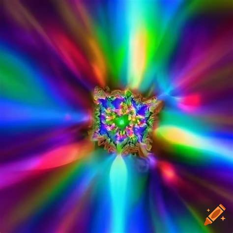 Vibrant colored fractal art in rainbow colors on Craiyon