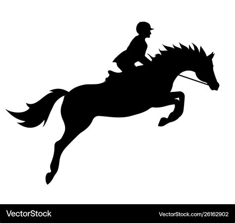 Silhouette show jumping horse and rider Royalty Free Vector