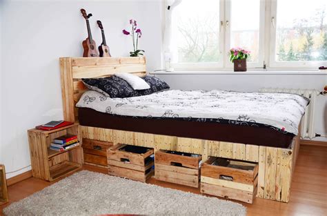 Pallet Wood King Size Bed with Drawers & Storage • 1001 Pallets