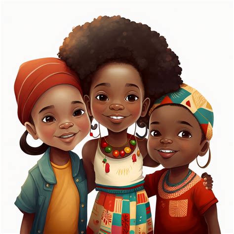 International Day Of The African Child,Cute Cartoon African Kids,African American PNG Clipart ...