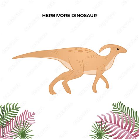 adorable herbivore dinosaur. dino party invitation and birthday. Hand draw Stock Vector | Adobe ...