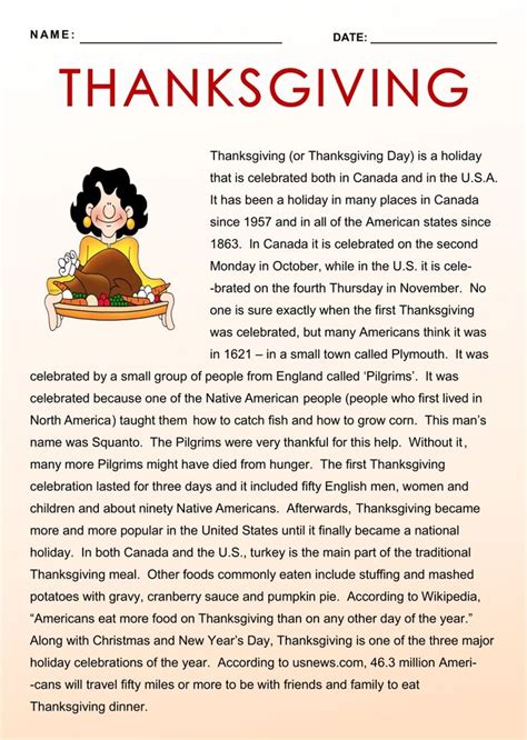 10 Best Thanksgiving Story Printable - printablee.com | Thanksgiving stories, Thanksgiving ...