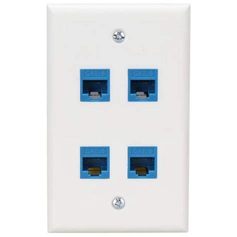 Ethernet Wall Plate 4 Port Wall Plate Female-Female Compatible with for ...