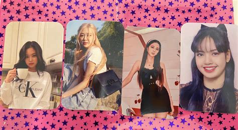 Black pink photo cards 4pcs | Etsy