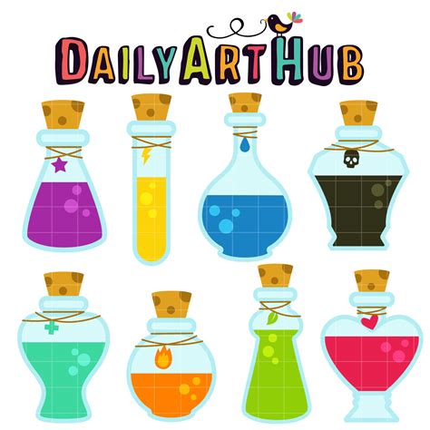 Magical Potions Clip Art Set – Daily Art Hub // Graphics, Alphabets & SVG