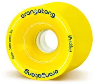 Orangatang 4 President Yellow 70mm/86a Longboard Wheels