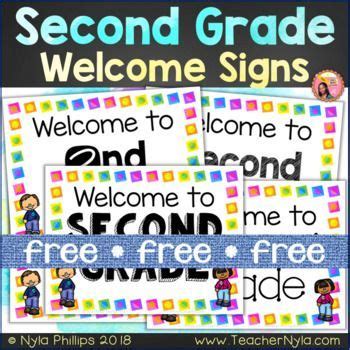 Second Grade Welcome Signs - Free | Teaching blogs, Second grade, Back to school pictures