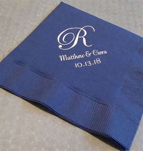 Monogrammed Wedding Napkins Personalized Wedding Reception Napkins ...