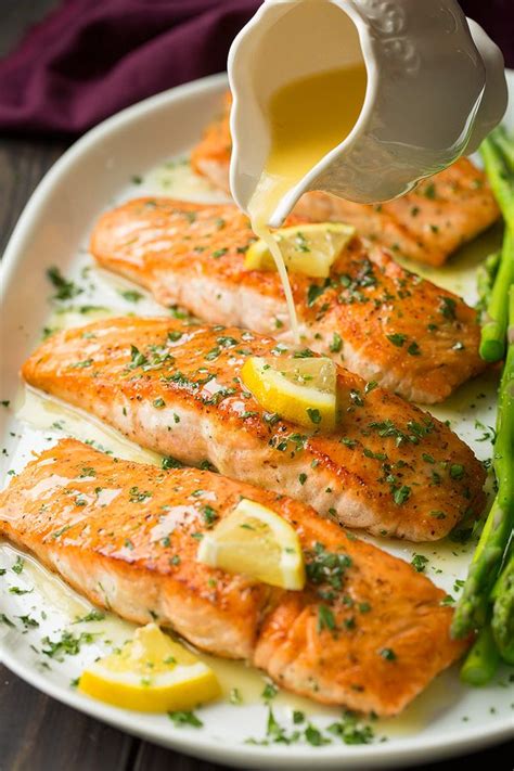 Skillet Seared Salmon with Garlic Lemon Butter Sauce - Cooking Classy ...