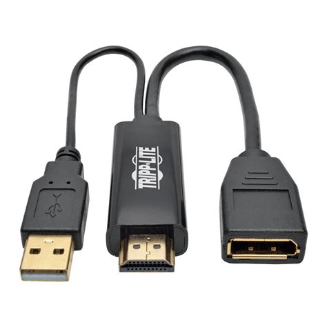 Tripp Lite HDMI to DisplayPort Active Converter 4K with USB Power, HDMI to DisplayPort (M/F ...