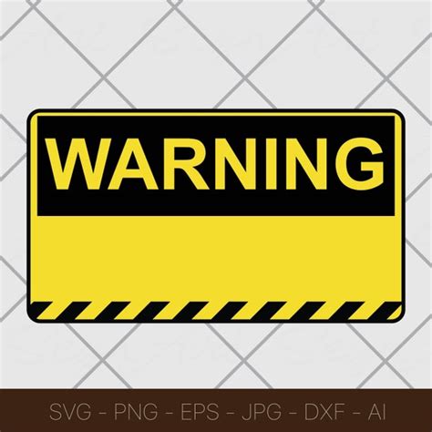 Warning Sign Svg Instant decal Digital Svg Ai Dxf Eps - Etsy