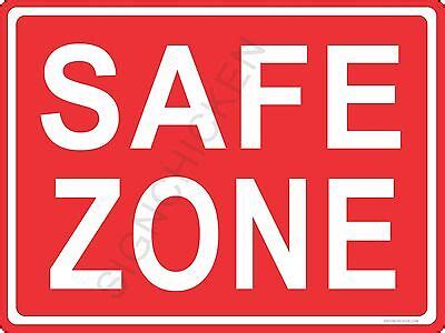 SAFE ZONE - aluminum sign, safety signs, business, retail office signs, security | eBay