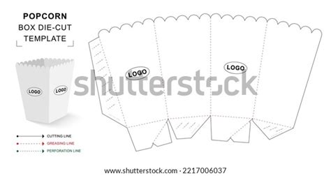 Popcorn Box Die Cut Template Stock Vector (Royalty Free) 2217006037 ...