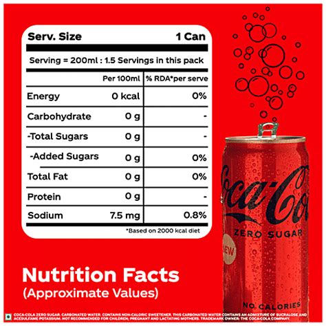 Coke Zero Nutrition Label