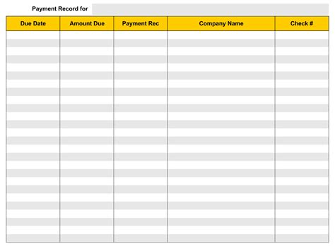 Payment Log Sheet Template - 10 Free PDF Printables | Printablee