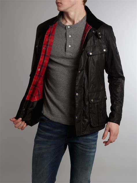 Barbour Enfield Wax Jacket in Black for Men | Lyst