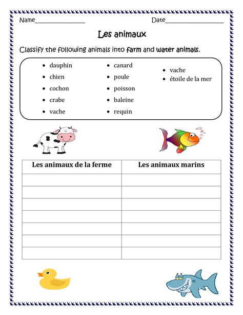 French Animals (Les animaux) Distance Learning worksheets - Made By ...