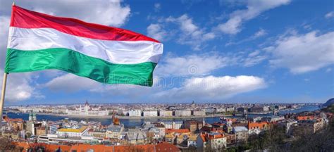 Budapest with Flag of Hungary Stock Image - Image of building ...