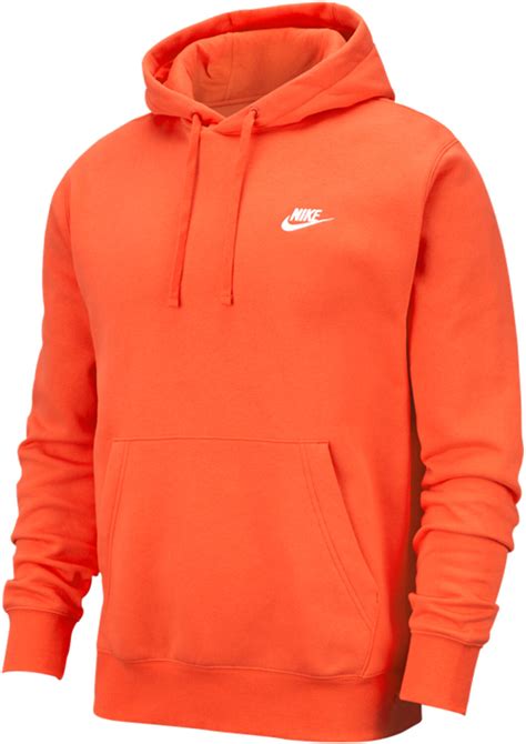 Nike Club Fleece Hoodie Electric orange/electric orange/white (BV2654 ...