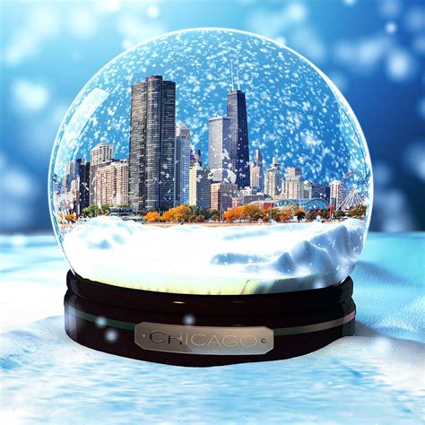 Chicago Snow Globe Photo Backdrop Winter Party Windy City | Etsy